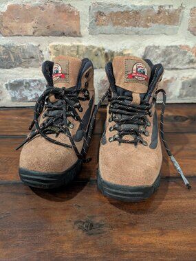 Brahma Women's Steel Toe Leather Work Boots Size 8 Dark Brown